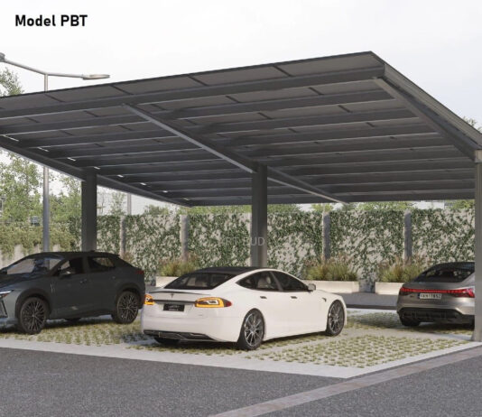 Carport fotowoltaiczny Artbud Lachowski – zadaszenie samochodu i miejsce na instalację PV Carport fotowoltaiczny Artbud Lachowski – zadaszenie samochodu i miejsce na instalację PV